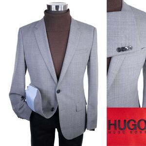 Hugo Boss Sport Coat Men Size 36R Gray Two Button Double Vented Wool Polyamide
